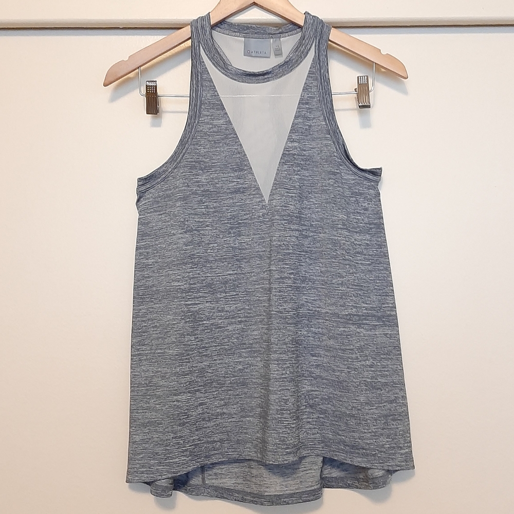 ☀️ Athleta Gray Mesh Active Top Sz XS